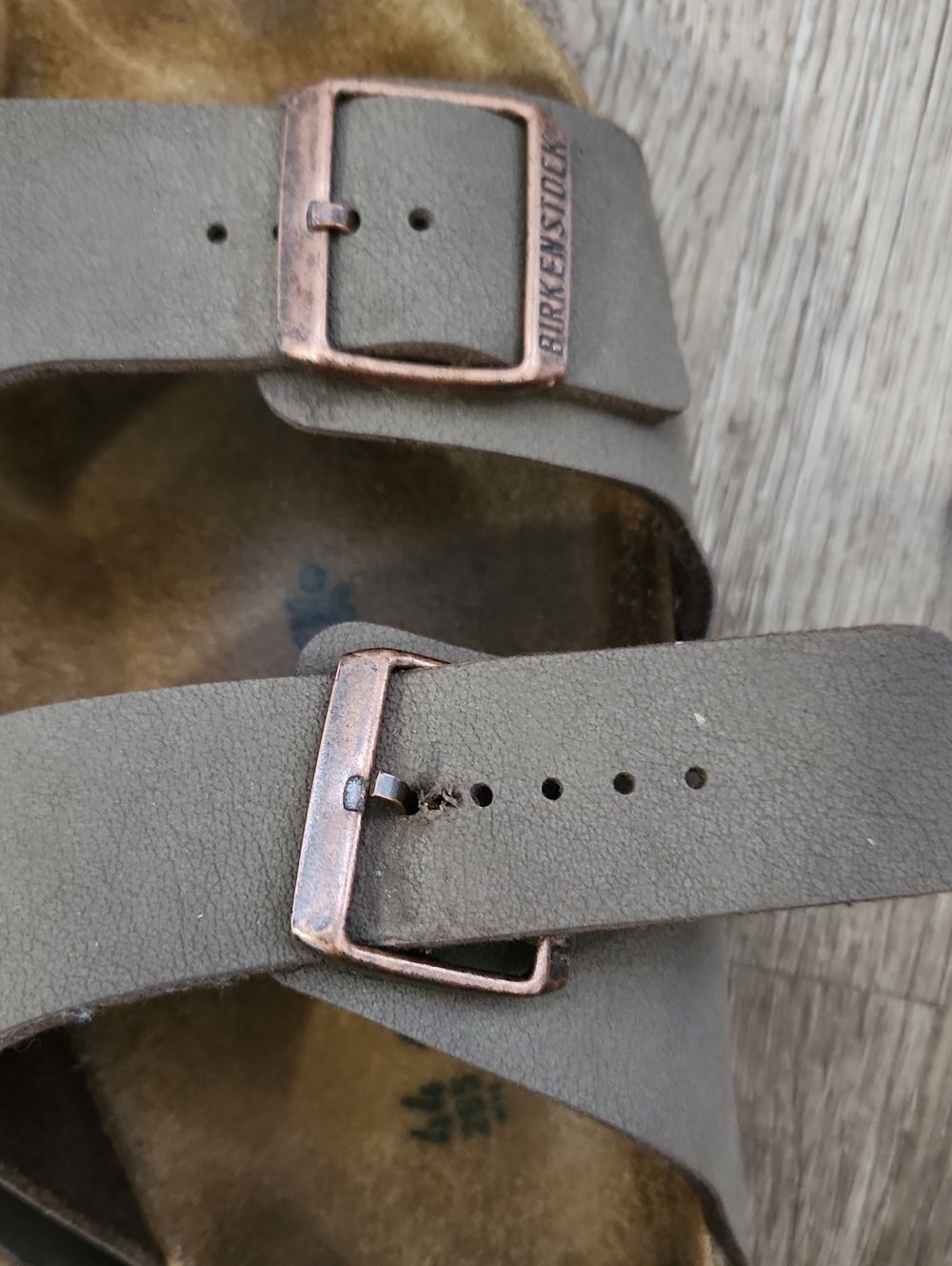 Birkenstock Arizona Two-Buckle Slide Sandals with Copper Buckles - Men's Size 44 - Picture 4 of 4